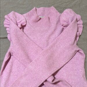 Loft pink ruffled sweater
